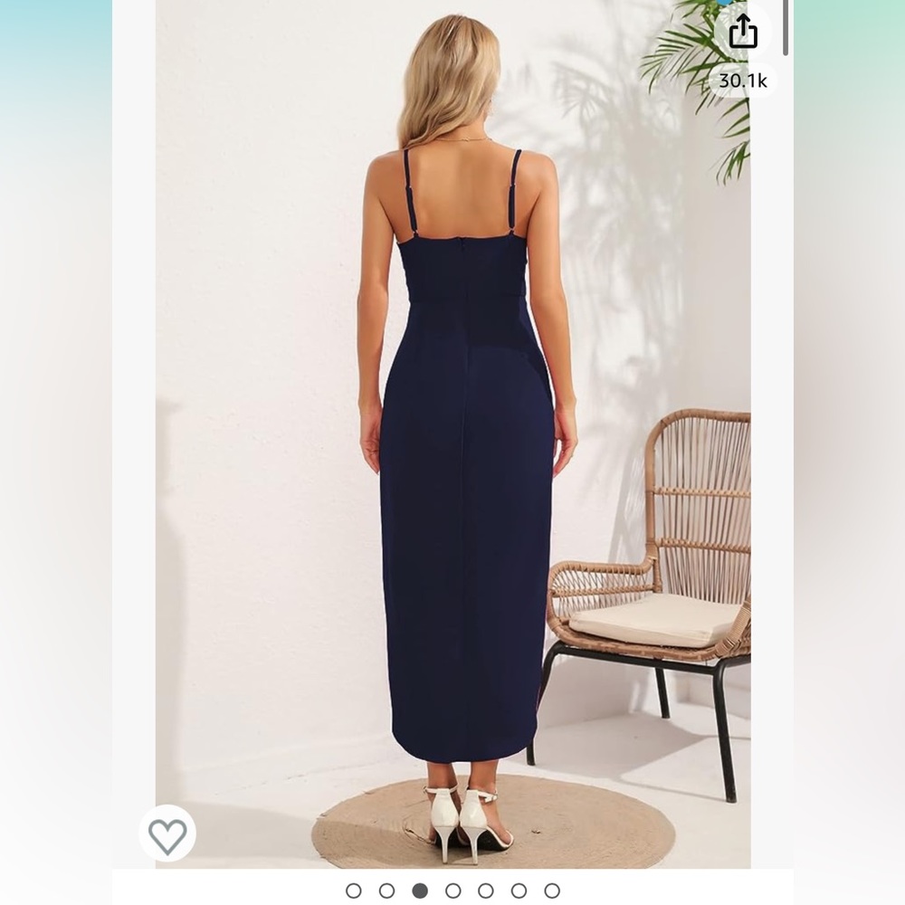 Women's Sexy V Neck Sleeveless Spaghetti Straps Maxi Dress - only worn once! - Picture 2 of 6